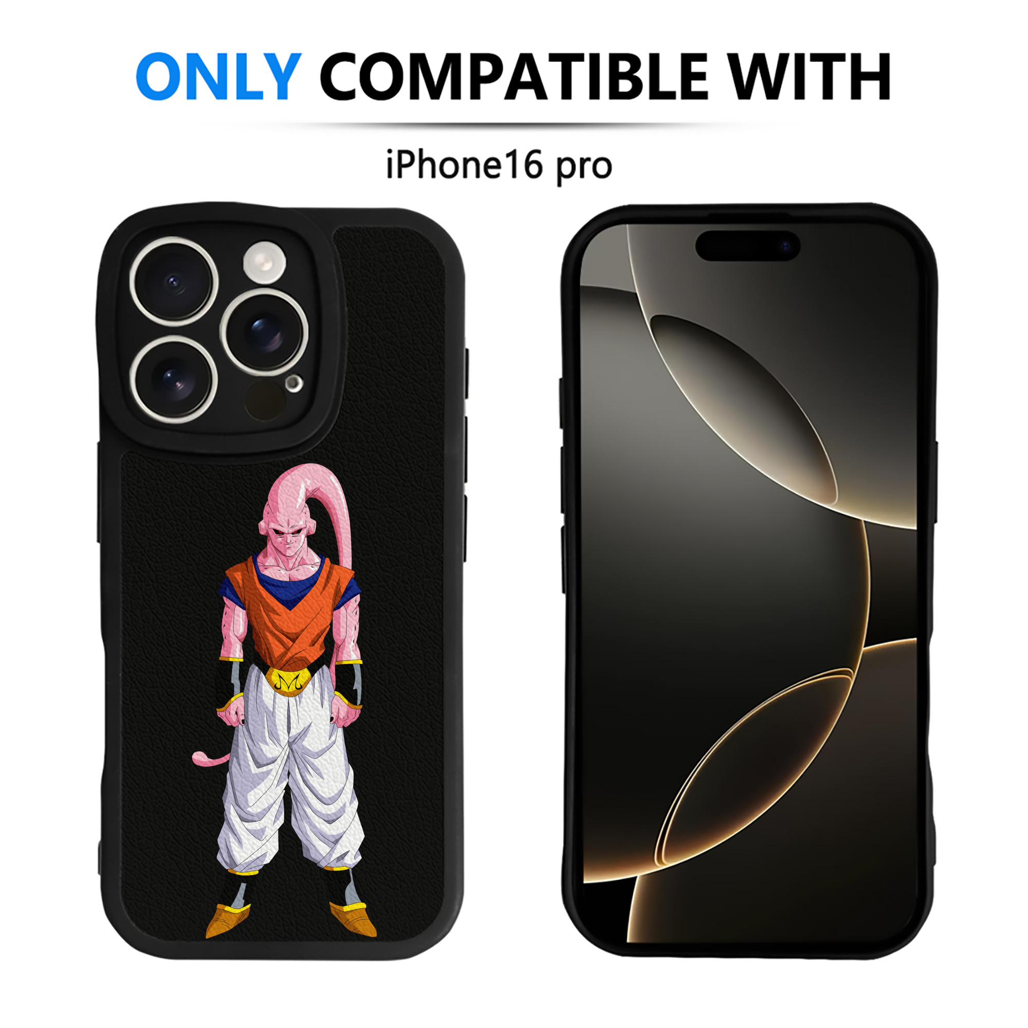 （画像用） ドラゴンボール 魔人ブウ DRAGON BALL Majin Buu 【iPhone 16シリーズ対応】シリコンスマホケース（レザー調） 材質：シリコン